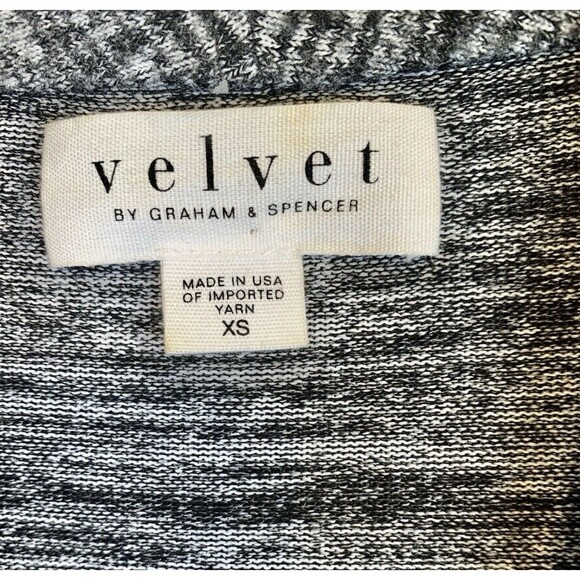 Velvet Graham Spencer Dejavu Gray Open Front Waterfall Oversized Cardigan XS - Picture 4 of 7